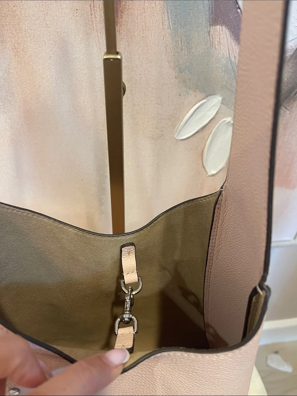 Tory Burch Romy Blush Pink Pebbled Leather Shoulder Bag